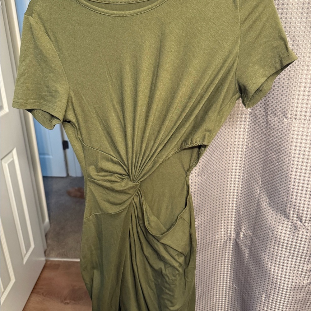 SHEIN Olive Green Mini Dress
